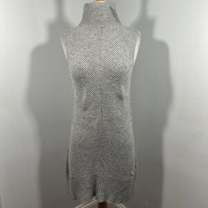 Halogen Sweater Dress Womens S Gray Turtleneck Ribbed‎ Minimalist Retro Fall